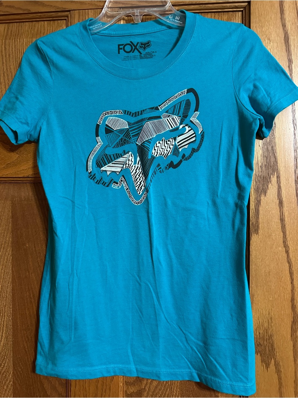 Fox Teal Short Sleeve Tee with Graphic Fox Head